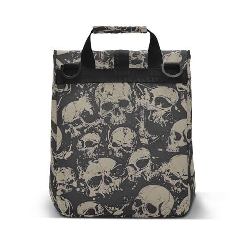 MNSRUU Insulated Lunch Bags Women Men, Grunge Skulls Portable Reusable Thermal Meal Tote Cooler Bag Organizer, Adjustable Shoulder Strap, Handle - color: Skulls 021
