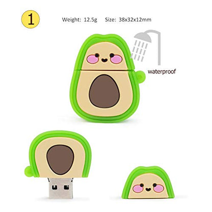 Cute USB Flash Drive 32GB, 3 Pack Fruit Design Avocado Silicone USB 2.0 Thumb Drive Computer Memory Stick Pen Drive Flash Disk Jump Drive Gift Set - color: 3-Pieces Avocado, size: 32GB