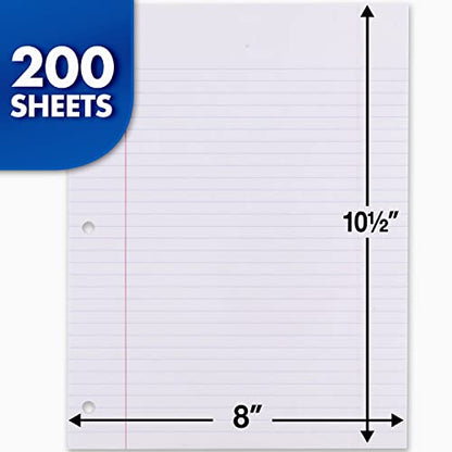 Mead Loose Leaf Paper, 3 Pack, Notebook Paper, College Ruled Filler Paper, Standard, 8 x 10.5, 200 Sheets per Pack (73185) - size: Pack of 3
