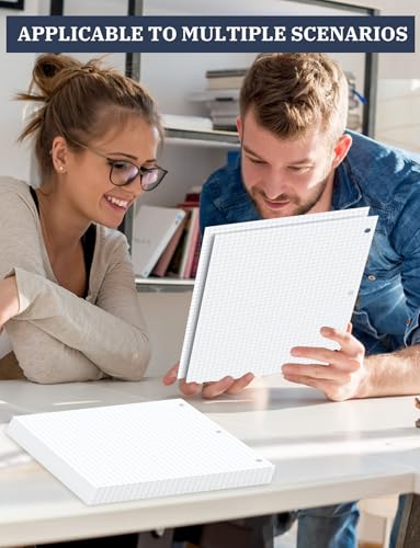 520 Sheets Graph Paper Loose Leaf 8 x 10.5, 8 x 10-1/2’’ Blueprint Quadrille Pad, 4x4 Graph Ruled Filler Paper, 3-Hole Punched Grip Papers Lined Bulk, Loose Leaf Paper 8 x 10.5 with 3-Ring for Binder - style: 8x10.5-Squared-4x4-4 Pack (520 Sheets)