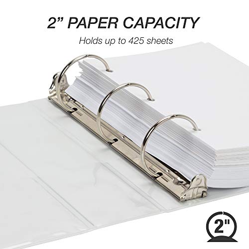 Samsill Economy 2 Inch Mini 3 Ring Binder, Round Ring Binder, Holds 5.5 x 8.5 Inch Documents, Customizable Cover, 2" View, 6 Pack, White - color: White, size: 2" View, style: 6-Pack