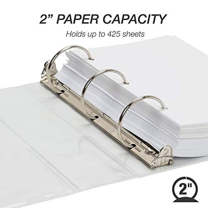 Samsill Economy 2 Inch Mini 3 Ring Binder, Round Ring Binder, Holds 5.5 x 8.5 Inch Documents, Customizable Cover, 2" View, 6 Pack, White - color: White, size: 2" View, style: 6-Pack