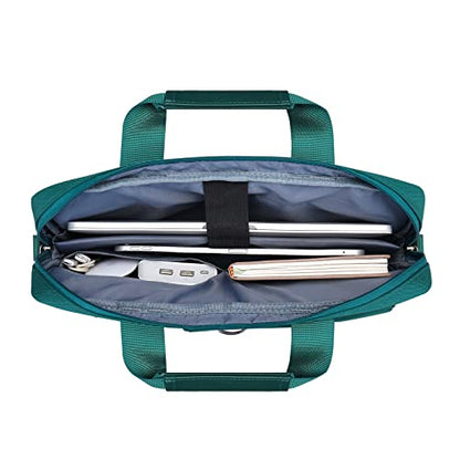 MOSISO Laptop Shoulder Bag 15.6 inch, 15-15.6 inch Computer Bag | Compatible with MacBook Pro 16 inch, HP, Dell, Lenovo with 2 Raised&1 Flapover&1 Horizontal Pocket&Handle&Belt, Teal Green - color: Teal Green, size: 16 inch