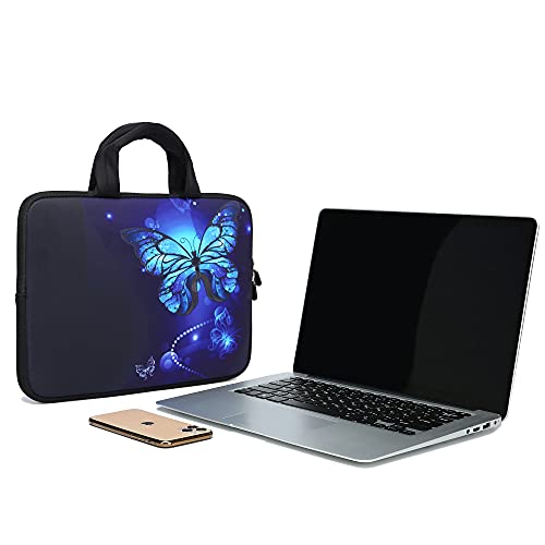 11 11.6 12 12.1 12.5 inch Laptop Carrying Bag Chromebook Case Notebook Ultrabook Bag Tablet Cover Neoprene Sleeve Fit Apple MacBook Air Samsung Acer HP DELL Lenovo Asus (Blue Butterfly) - color: Blue Butterfly