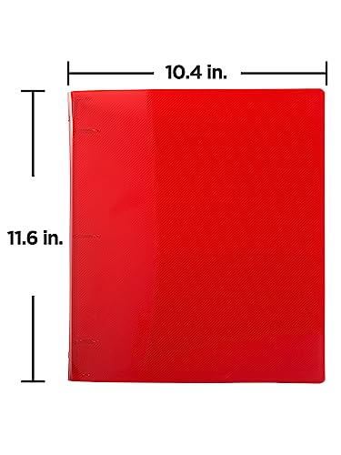 JAM PAPER Plastic 1 inch Binder - Red 3 Ring Binder - Sold Individually - color: Red, size: 1 inch