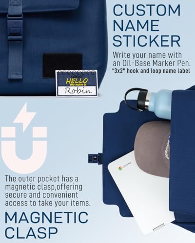 3 Ring Zipper Binder Bag with Handle and Shoulder Strap, 2-Inch O-Ring, Large Laptop Pocket, 5-Tab Expanding File Folder, School Supply Kit (Dark Blue)