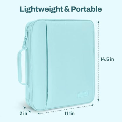 SUNEE Zipper Binder 1 Inch, Removable 3-Ring Binder, 175-Sheet Capacity, 5-Tab Dividers Expanding File Folder, Small Binder Bag Organizer Storage for Student School Classroom Supplies, Sky Blue - color: Sky Blue