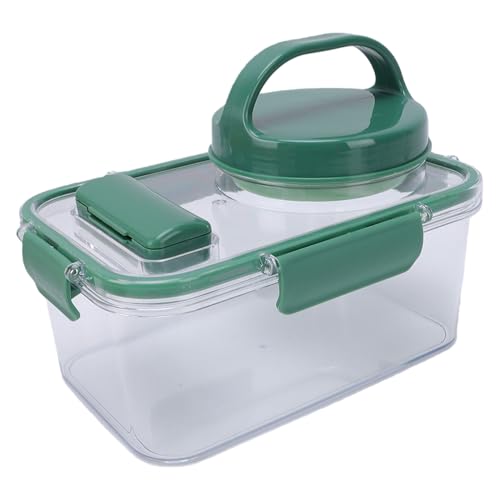 Rectangular Salad Bowl, Salad Container Box with 4 Condiment Containers, Large Capacity Transparent Food Grade Portable for Office Lunch Picnic Travel
