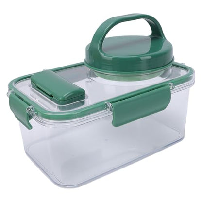 Rectangular Salad Bowl, Salad Container Box with 4 Condiment Containers, Large Capacity Transparent Food Grade Portable for Office Lunch Picnic Travel