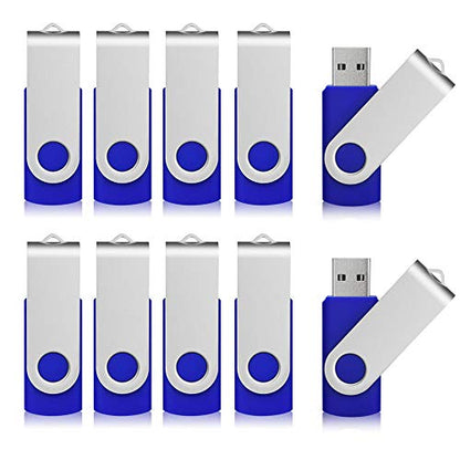Aiibe 50Pcs 4GB Flash Drive Bulk USB Flash Drive 4GB 50 Pack USB 2.0 Thumb Drives Memory Stick USB Drive, Blue - color: 50PCS Blue, size: 4GB