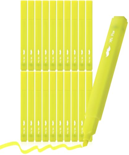 Mr. Pen- Yellow Aesthetic Bible Highlighters No Bleed Through Bulk, 20 pcs | Chisel Tip, Cute Highlighter for Journaling Supplies and School Accessories, Bible Highlighters and Pens No Bleed - size: 20 Pack