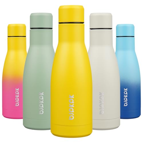 BJPKPK 12oz Water Bottles Stainless Steel Double Wall Vacuum Insulated Small Water Bottles for Travel,Yellow - color: Yellow, size: 12 Ounces