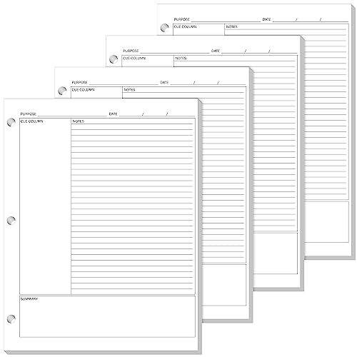 Ctosree 200 Sheets Cornell Notes Loose Leaf Paper 8.5 x 11 Inch, College Ruled Filler Paper for 3 Ring Binder Note Taking System for School Office Business Home (White) - color: White