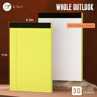 Yellow Legal Pads 8.5 x 11 Note Pads, 3 Pack Yellow Notepads 8.5 x 11 Wide Ruled Writing Paper Pads, Perforated Legal Note Pads 30 Sheets Per Lined Paper Notepad for Taking Notes, Reminders - color: Yellow