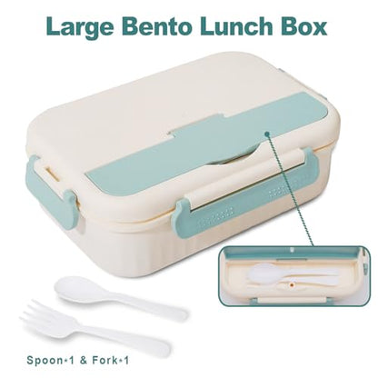 Bento Box Adult Lunch Box, Lunch Containers for Kids Children with 3 Compartments, 1800 ML Bento Lunch Box with Spoon & Fork, Microwave & Dishwasher Safe, BPA-Free and Food-Safe Materials(Blue) - color: Blue