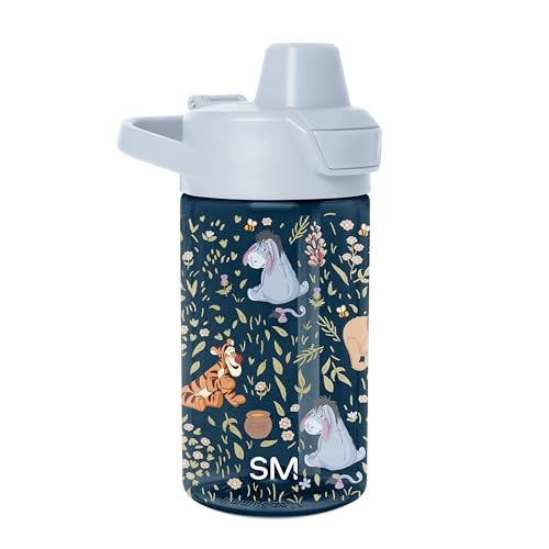 Simple Modern Disney Kids Tritan Plastic Summit Water Bottle | 12 oz BPA-Free Cup with Covered Leak Proof Straw Lid for Girls, Toddlers | Winnie the Pooh Floral - color: Disney: Winnie the Pooh Floral, style: Covered Lid | 12oz