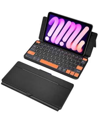 Universal Travel Keyboard Plus, New Dual Bluetooth Portable Keypad with 7-Color Backlit & Any-Angle Stand, Wireless Tablet Keyboard for iPad/Z Fold/Galaxy Tabs/Phones, Keypad for iOS/Android/Windows