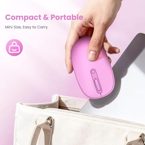 TECKNET Wireless Mouse,Bluetooth Mouse (BT5.3/5.0 & 2.4G) with USB Receiver Silent Optical Computer Mice，Wide Compatibility - color: Red