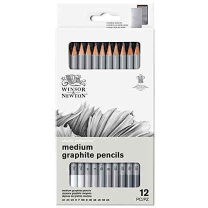 Winsor & Newton Studio Collection 아티스트 연필, 흑연 연필, 12개 세트 - style: 12가지 색상 연필