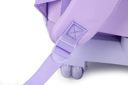 Rolling Backpack 17 inch with Lunch Bag Wheeled Laptop Backpack with wheels(QUILTED PURPLE) - color: Quilted Purple