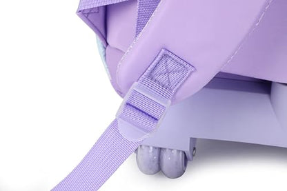 Rolling Backpack 17 inch with Lunch Bag Wheeled Laptop Backpack with wheels(QUILTED PURPLE) - color: Quilted Purple