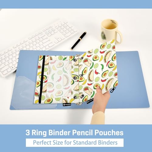 Traditional Mexico Culture Pencil Pouches for 3 Ring Binder, Zipper Binder Pencil Case, 2 Pack Clear Window Case Bag for Office Organizers - color: Traditional Mexico Culture