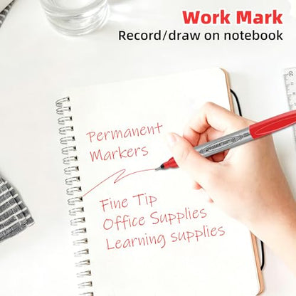 Red Ultra Fine Point Permanent Marker, 20 Pack, 0.4 mm, Precision Fine Tip for Detailed Writing, Art, Crafts & Labeling on Paper, Plastic, Glass, Metal, Waterproof, Fade-Resistant Ink - size: 20