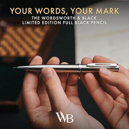 Wordsworth and Black Mechanical Pencil Graphite Lead- Stunning Luxury Metal Pencil, Silver Chrome Finish, 0.7mm Led, Best Gift Set for Men & Women, Professional Executive Office Pencils - color: Silver Chrome