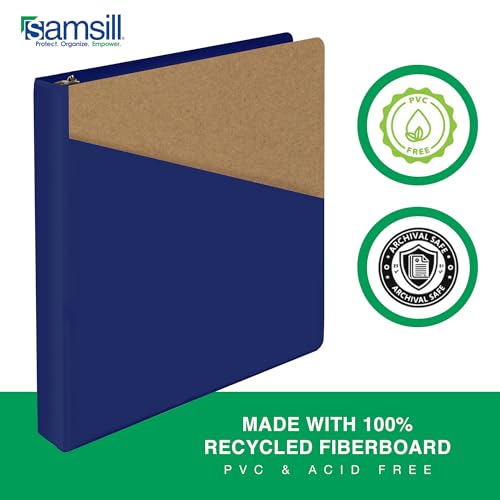 Samsill Durable 1 Inch Binder, D Ring Binder, Customizable Clear View Cover, Blueberry, Holds 225 Pages - color: Blueberry, size: 1 Pack, style: 1 Inch