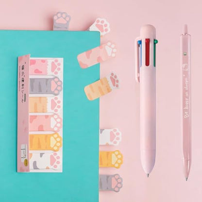 9Pcs Pink Cute Cat Stationery Gifts Set School Supplies Kawaii Japanese Stationery Christmas Birthday GIFS Includes Pencil Sharpener Highlighter Correction Tape Pens Ruler for Office School Supplies - style: 9pcs pink cute cat