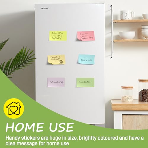 960 Sheets 3x5 Inches Large Sticky Notes,Self-Stick Post Stickies Colorful Super Sticking Power Memo Pads for Teacher Supply,School and Office - style: 12 Pads Pastel