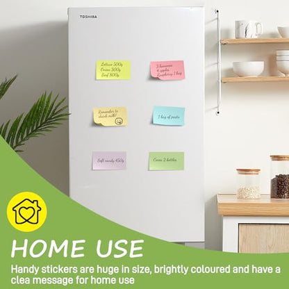 960 Sheets 3x5 Inches Large Sticky Notes,Self-Stick Post Stickies Colorful Super Sticking Power Memo Pads for Teacher Supply,School and Office - style: 12 Pads Pastel