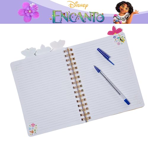 Disney Encanto Tab Journal Notebook, Spiral Bound, 96 Lined Pages, 8 x 7 inches, Purple - style: Encantto