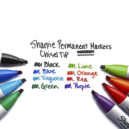 Sharpie Permanent Markers,Chisel Tip,Black,- Home,School,Office Supplies,12 Count (Pack of 12) - size: 12 Count (Pack of 12)