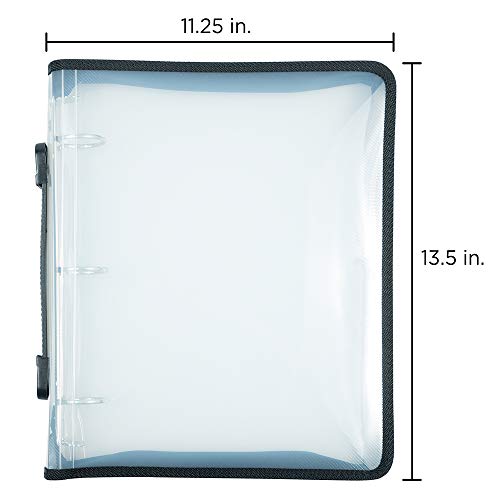 JAM PAPER Plastic Zipper 1.5 inch Binder - Clear 3 Ring Binder - Sold Individually - color: Clear
