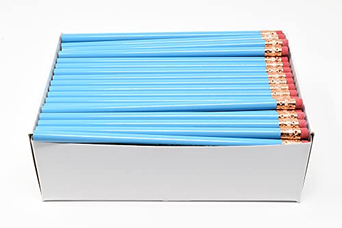 Pencil Guy Blank Round Pencils, Light Blue, 144 Count | Not Sharpened - color: Light Blue, size: 1 Count (Pack of 144), style: Not Sharpened