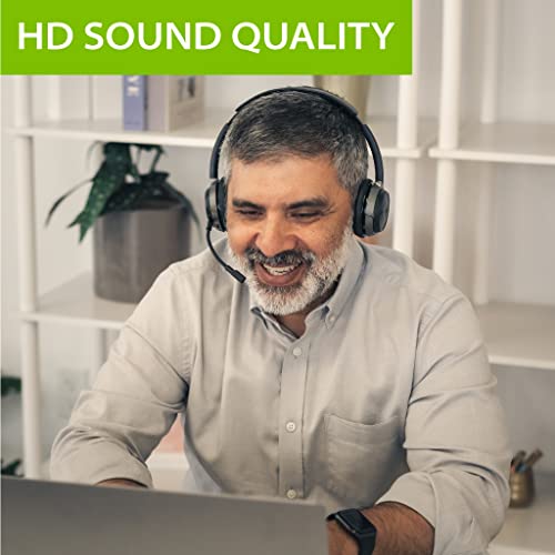 Avantree Alto Clair aptX HD Bluetooth Headset with Microphone, Mute Function, Clear Talking, Hi-Fi Music, Low Latency, Wireless Headphones with Charging Base for Computer, PC, Laptop, Skype, TV