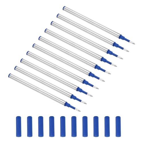 PATIKIL 1mm Pen Ink Refills, 10 Pcs Ballpoint Refill Medium Point Metal Compatible Replaceable Replacement for Pen Writing Office, Blue - color: Blue