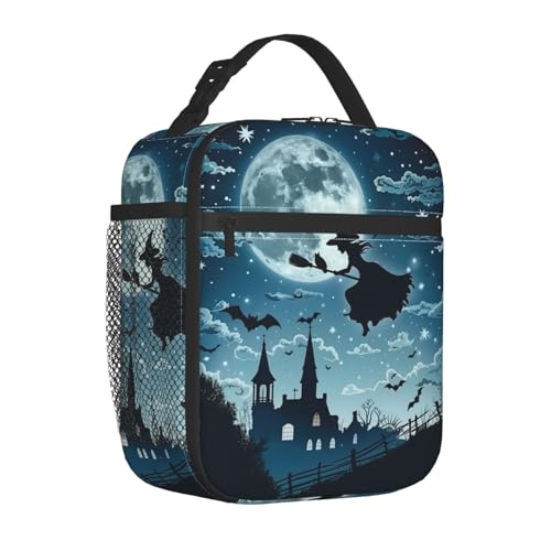 Insulated Lunch Box for Kids Boys Girls, Reusable Lunch Bag for School, Office, Work, Picnic, Travel, Witch Lunch Box - color: lunch box 117