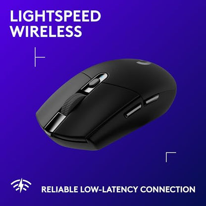 Logitech G305 Lightspeed Wireless Gaming Mouse, Hero Sensor, 12,000 DPI, Lightweight, 6 Programmable Buttons, 250h Battery, On-Board Memory, Compatible with PC, Mac - Black | Hero Sensor 12, Lightspeed 1ms Wireless, Up to 250h on 1xaa, 6 Programmable Butt