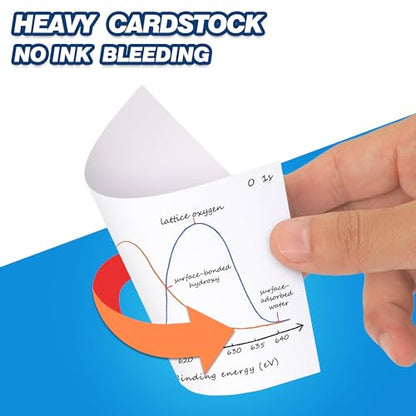Chell 200 Count 3x5 Inch Heavyweight Blank Index Cards, Unlined, White | No Bleed-Through, Double Side Unlined, Made of 74 lb. Cover Weight Paper - size: 3"x5"