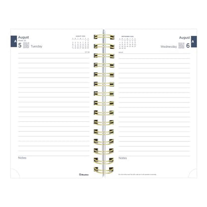 Blueline® Essential Academic Daily/Monthly Planner, August 2025 to July 2026, Twin-Wire Binding, Poly Cover, 8" x 5", Blossom Design, White (CA214PG.01-26)