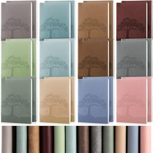 TaoBary A5 PU Leather Journals Bulk Colorful Tree Journal Notebook Soft Leather Cover Lined Ruled Writing Notebook for Back to School Office Group Team Volunteer(Assorted Colors,24 Pcs) - color: Assorted Colors
