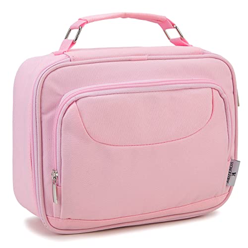 VX VONXURY Large Pencil Case, 54-Slot Colored Pen Pouch 2 Removable Sleeves | Cute Zipper Pencil Bag Organizer, Top Handle, Front Zip Pocket, Durable Fabric for Art Supplies Markers School Travel College - color: Light Pink
