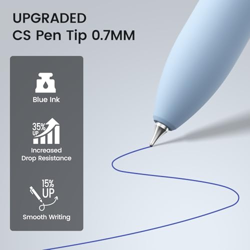 8 Pack Blue Gel Pens with Fidget, Quick-drying Blue Ink No Smudge | 0.7mm Fine Point Smooth, Long-Lasting Ink, Soft Grip Retractable Pens for Journaling School Office, Gift for Women Men Nurse - color: Morandi-Blue Ink-8Pcs