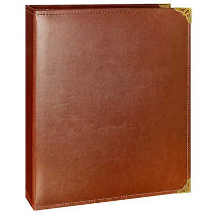 Oversized 1 Inch D-Ring 3 Ring Binder, Faux Leather, Coffee | Faux leather inside and out; fits 8.5 x 11 paper, sheet protectors, dividers, recipes, certificates, and files. - color: Coffee, size: 1 Inch