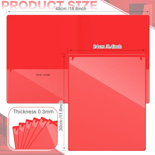 Henoyso 100 Pcs Folders Take Home Heavy Duty 2 Pocket Homework Folder for Students Parent Teacher Communication, 11.8 x 9.45 Inch(Red) - color: Red