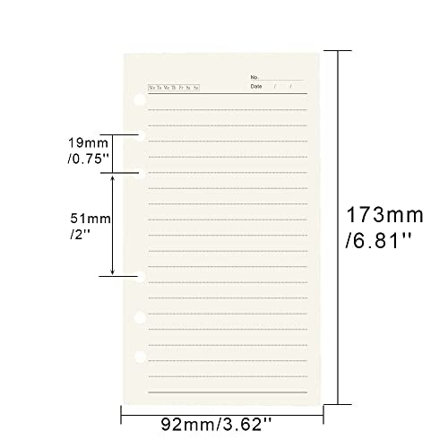 AxeWoodz A6 Lined Refill Paper 3 Pack Loose Leaf Papers 6-Hole Punched Filler Paper Refills 120 Sheets/240 Pages Binder Papers for A6 Travel Journal Diary Binder (A6, Lined) - size: A6