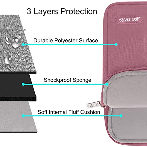 MOSISO Laptop Case 13.3 inch, 13-13.3 inch Laptop Sleeve Compatible with MacBook Air/Pro 13/Pro 14 M5 M4 M3 M2 M1, HP Dell ASUS Lenovo,Polyester Vertical Computer Sleeve Bag with Pocket, Dusty Rose - color: Dusty Rose, size: 13.3 inch