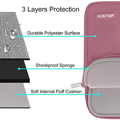 MOSISO Laptop Case 13.3 inch, 13-13.3 inch Laptop Sleeve Compatible with MacBook Air/Pro 13/Pro 14 M5 M4 M3 M2 M1, HP Dell ASUS Lenovo,Polyester Vertical Computer Sleeve Bag with Pocket, Dusty Rose - color: Dusty Rose, size: 13.3 inch